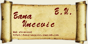Bana Unčević vizit kartica
